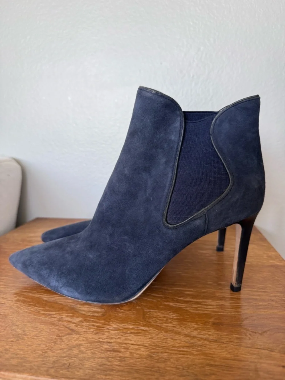 Tory Burch Dorset Blue Suede Booties Size 9